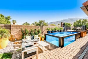 Modpool container pool with windows on the sides looking into the pool