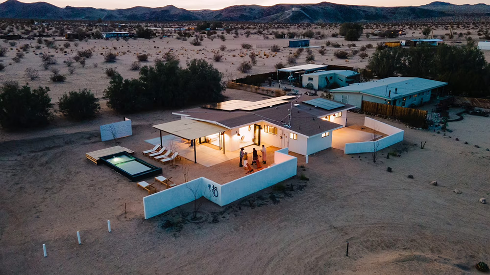 Shipping container pool installed at desert property in Yucca Valley California